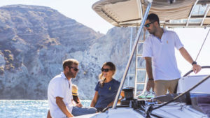 A professional skipper & hostess on board so you can sit back, relax and watch the waves