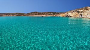 Beaches with turquoise waters in Iraklia