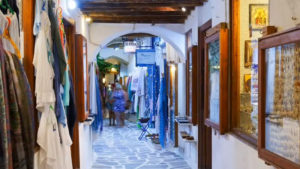 Explore the narrow streets with the beautiful shops
