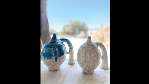 The ancient cup of Pythagoras with glazing details