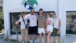 A happy company ready to set off for the tour