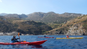 Kayaking and exploring the coastline