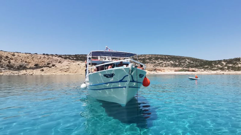 Main photo for Daily Cruise from Naxos to Rina Cave & Schinoussa on a Traditional Boat with Barbecue