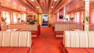 The saloon of the boat