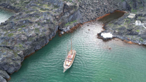 Mud tubs created by Santorini’s volcanic activity offering healing mineral-rich waters