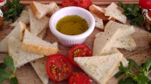 Dip some fresh bread in the olive oil