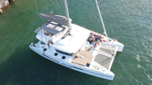 Shared Morning or Sunset Catamaran Cruise in Santorini photo