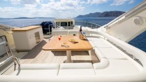 Sail Santorini on a luxury motor yacht