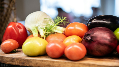 Select sun-ripened vegetables for a traditional Greek meal