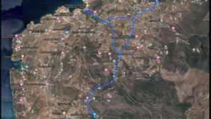 The route and distance of the ride tour