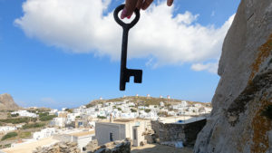 You can borrow the key of the castle from the local cafe.