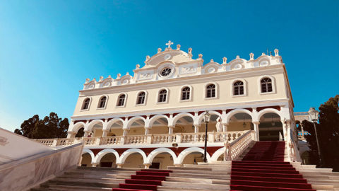 Visit the Holy Church of Panagia Evaggelistria (Our Lady of Tinos), the most important orthodox shrines of pilgrimage in Greece 
