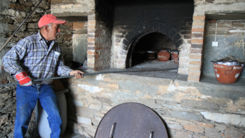 The traditional wooden oven