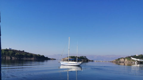 The Triton yacht on anchorage