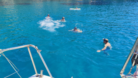 Jump off the boat and swim in clear waters