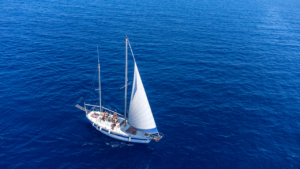 Sailing from Naxos marina