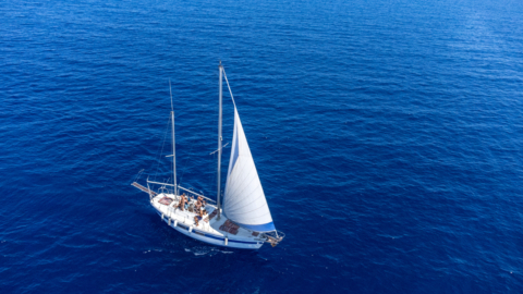 Sailing from Naxos marina