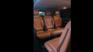 The minivan's comfortable seating area