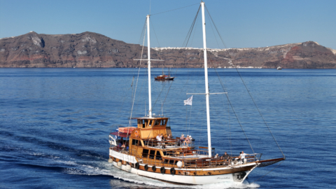 Experience Santorini's Caldera from the deck