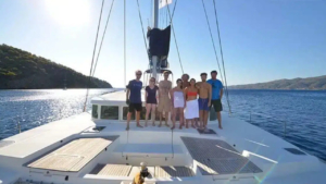 Private Half Day Catamaran Cruise in Santorini. Sail in Luxury & Seclusion photo