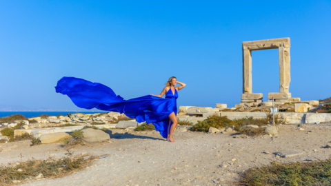 Capture grace in motion beneath the ancient sky