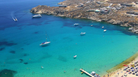 Pristine beaches in neighboring Paros