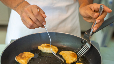 Taste traditional cheese pies with fresh cheese