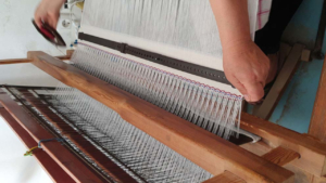 Try weaving your first colorful textile