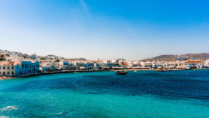 Enjoy swim stops at Psarou, Paradise, Paraga, Elia, and Kalo Livadi beaches