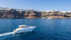 Private 5-Hour Santorini Day Cruise on a Motor Yacht. Beaches, Volcano & Traditional Lunch photo