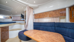 Discover Santorini’s beauty from the deck of your private floating lounge