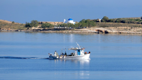 A traditional boat on the way