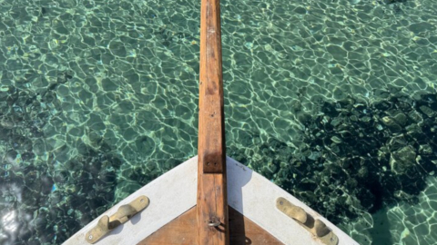 The bow of the Buru wooden boat 