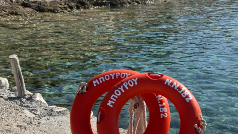 The lifebuoys at Panermos pier