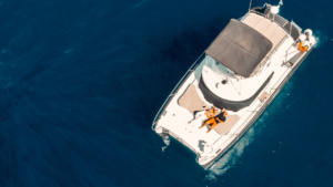 Private 3-Hour Power Catamaran Cruise in Santorini. Swim, Explore & Relax photo