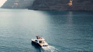 Private Mid-Day Caldera Cruise in Santorini on a Power Catamaran photo