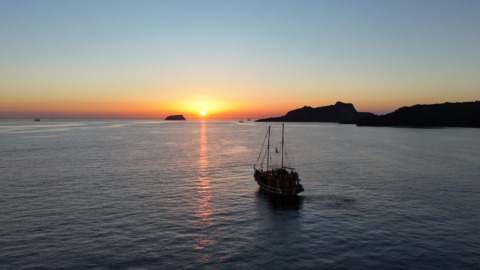 Enjoy the magical colours of the sunset from the sea