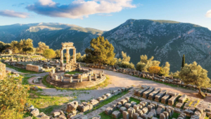 The unique lanscape was carefuly chosen by the Ancient Greeks