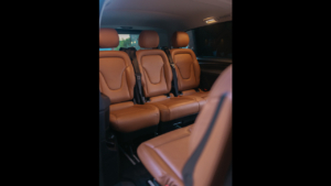 The seating area of a minivan (model may vary)