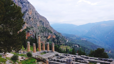 The mountain view from Delphi ancient site