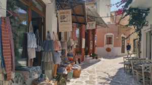 The market area in Halki village