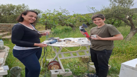 Spend an inspiring evening carving stone beneath olive trees and mountain views