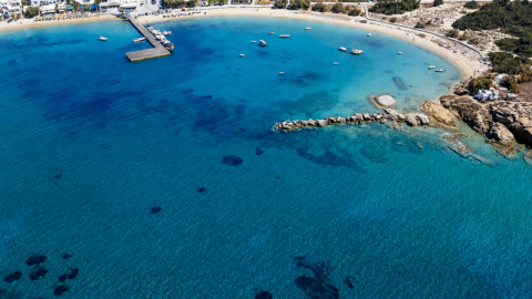 The journey to Agia Anna on the west side of Naxos takes just 25 minutes