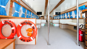 The boats are equipped to the very latest safety standards and run by an experienced professional crew