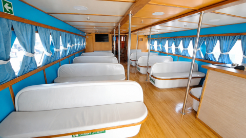 All the boats on this route provide comfortable interior seating with air-conditioning