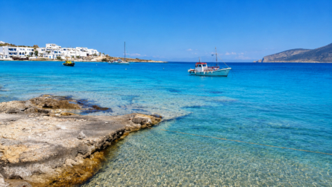 The beach in the town of Koufonisi